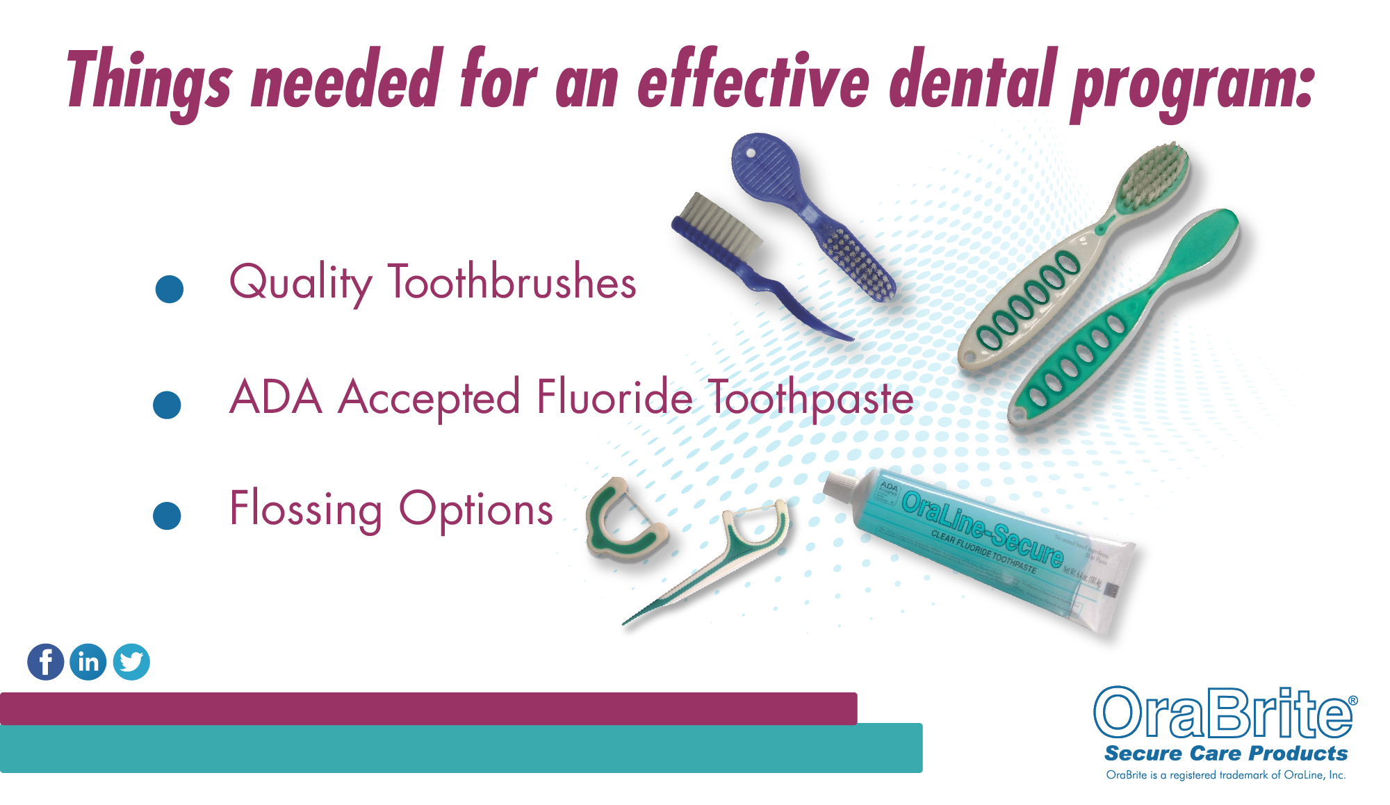 Things needed for an effective dental program